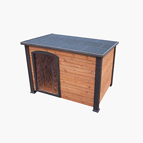 MASP Perreras Mascota Cama Perro Grande Casa de Madera Casa Deluxe Pet Home Interior/Exterior Wood House Gato del Refugio (Color : Brown, Size : B1)