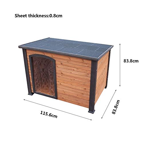 MASP Perreras Mascota Cama Perro Grande Casa de Madera Casa Deluxe Pet Home Interior/Exterior Wood House Gato del Refugio (Color : Brown, Size : B1)