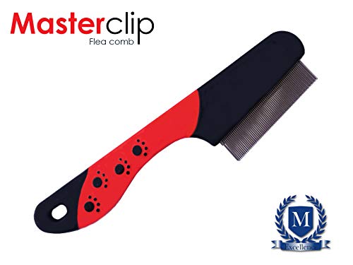 Masterclip Peine para Eliminar pulgas para Gatos, Perros, Conejos. Eficaz contra pulgas, nueces, plagas mordidas, garrapatas, Suciedad de pulgas, ectoparasitos