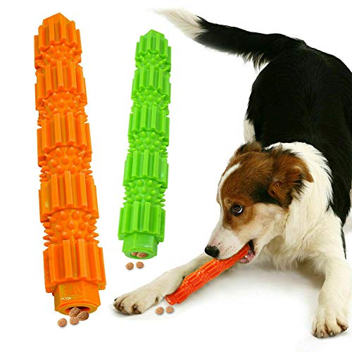 Masticable para perro, juguete de limpieza de dientes de goma para mascotas, color verde large naranja