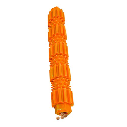 Masticable para perro, juguete de limpieza de dientes de goma para mascotas, color verde large naranja