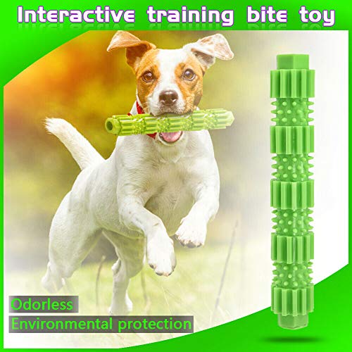 Masticable para perro, juguete de limpieza de dientes de goma para mascotas, color verde large naranja