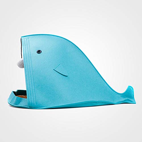 MeiHao Cama Plegable para Gatos, Tipo tiburón Nido para Mascotas Fieltro Creativo Perro Gato Perrito Perrito Suave casa Perrera Cojín cálido,Blue