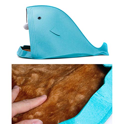 MeiHao Cama Plegable para Gatos, Tipo tiburón Nido para Mascotas Fieltro Creativo Perro Gato Perrito Perrito Suave casa Perrera Cojín cálido,Blue