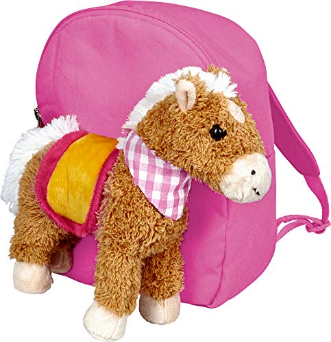 Mein Kleiner Ponyhof Mochila Infantil Guarderia con Pony de Peluche de Quitaipón 20x28x18cm