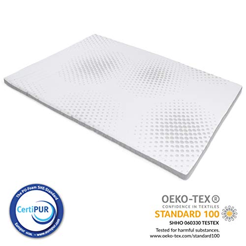 Milliard - Colchón Topper de Gel y Espuma viscoelástica de 5 cm con Funda de bambú Suave Que se Puede extraer y Lavar - 135cm x 190cm