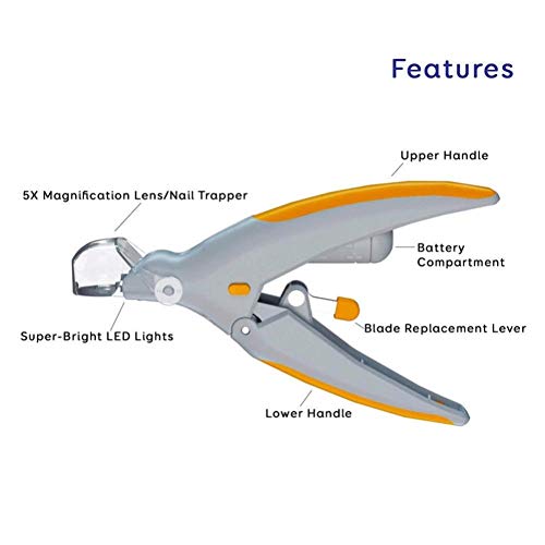 Miwaimao Cortaúñas Cortaúñas para Mascotas para Gatos Y Perros con Luces Led, Naranja