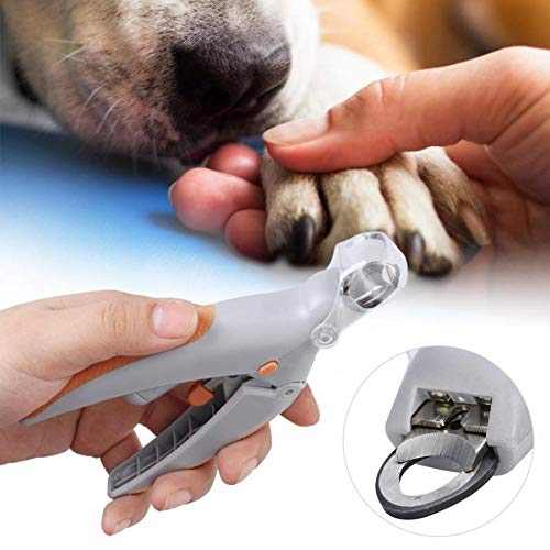 Miwaimao Cortaúñas para Perros Y Gatos con Luces Led Y Lupa 5X, Amarillo