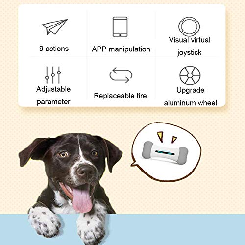 mnzncrfee Juguete para Mascotas con Control Remoto Wickedbone, Juguete Interactivo con Control Virtual de balancín App Juguete para Mascotas con Hueso de Perro Inteligente