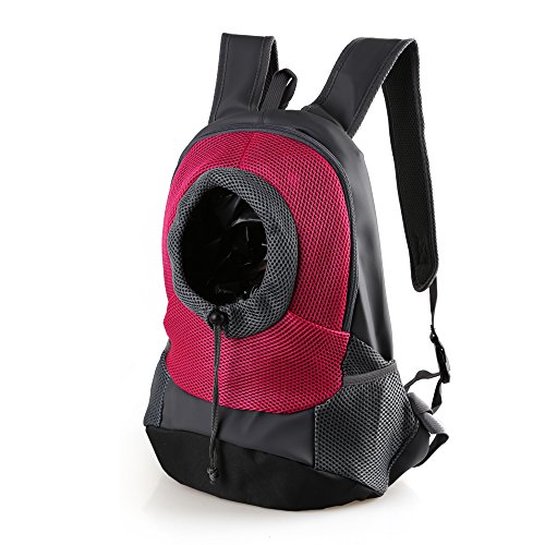 Mochila portadora de mascotas portátil, diseño de cabeza afuera, ajustable para gato, perro, bolsa de hombro frontal, fácil de ajustar para viajar, senderismo, acampada, de RC GearPro