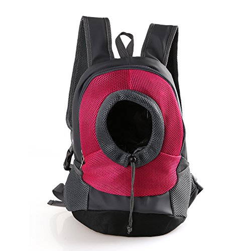 Mochila portadora de mascotas portátil, diseño de cabeza afuera, ajustable para gato, perro, bolsa de hombro frontal, fácil de ajustar para viajar, senderismo, acampada, de RC GearPro