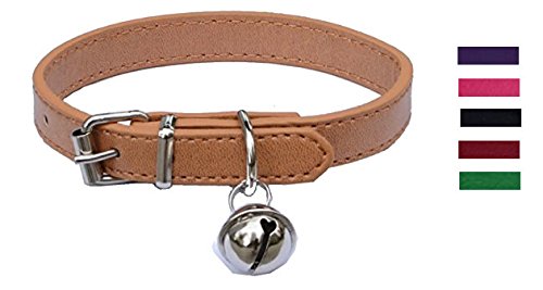 Moda Cuero Pet Collar Ajustable Para Gatos, Baby Cachorros Perros, 8 "-10.5