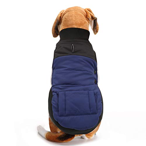 Mogokoyo - Chaqueta de Invierno Reflectante para Perro, Impermeable, Abrigo de Nieve, Chaleco con Forro Polar cálido para Mascotas con arnés y Agujero para Correa para Clima frío