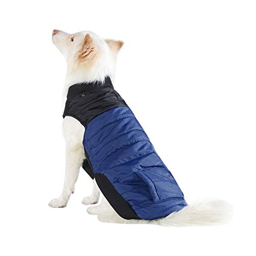 Mogokoyo - Chaqueta de Invierno Reflectante para Perro, Impermeable, Abrigo de Nieve, Chaleco con Forro Polar cálido para Mascotas con arnés y Agujero para Correa para Clima frío