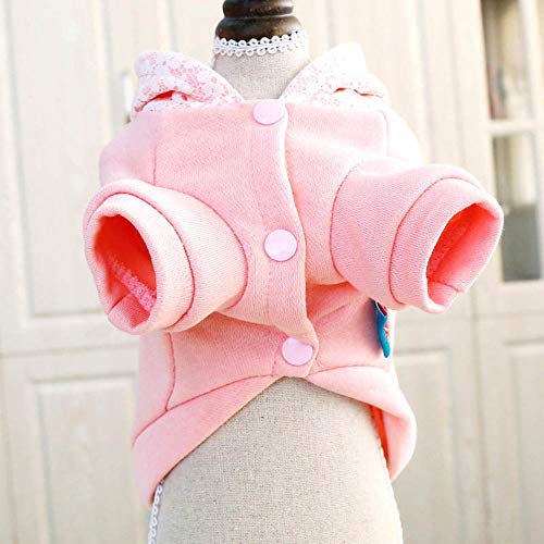 MumuXiDy Moda Hoody Cat Ropa para Perros para Perros pequeños Bulldog francés Abrigo de algodón para Pug Chihuahua Pet Jacket Costume