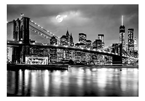 murando Fotomurales New York 200x140 cm XXL Papel pintado tejido no tejido Decoración de Pared decorativos Murales moderna de Diseno Fotográfic Ciudad Luna Noche d-B-0205-a-a