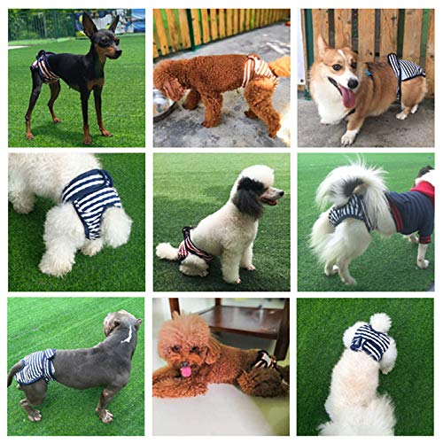 MYYXGS Pantalones FisiolóGicos para Perros Pantalones De Seguridad contra El Acoso para Perros Pantalones FisiolóGicos A Rayas para Mascotas Suministros para Mascotas contra El Acoso