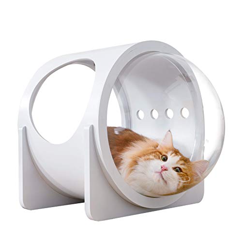 MYZOO Spaceship Alpha, Warm and Cozy Pet Bed, Designed Furniture (White)