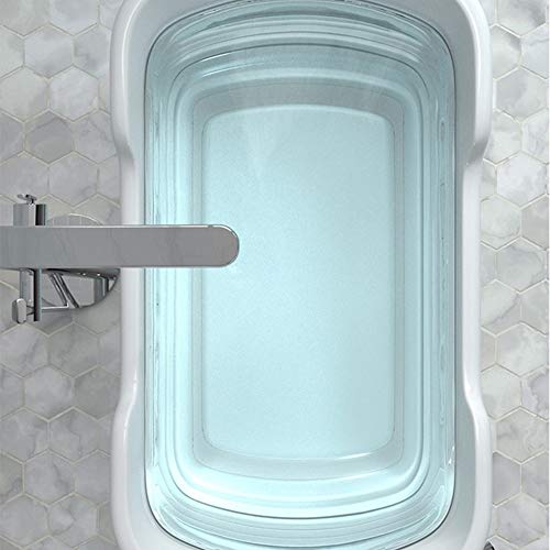 N / A HLMIN Bañera Plegable Bañera Plegable para Ducha De Bebé Bañera De Silicona Portátil para Perros Y Mascotas Accesorios De Seguridad Plegable (Color : with Drainage Button)