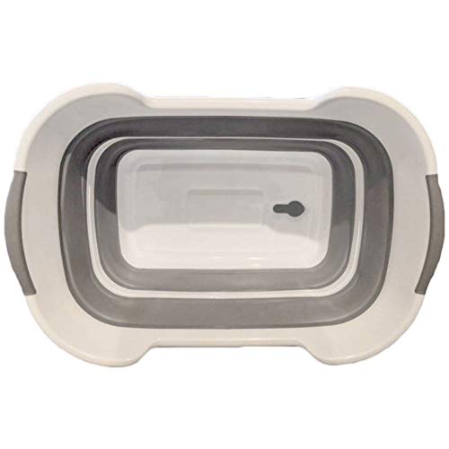 N / A HLMIN Bañera Plegable Bañera Plegable para Ducha De Bebé Bañera De Silicona Portátil para Perros Y Mascotas Accesorios De Seguridad Plegable (Color : with Drainage Button)