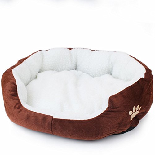 Namgiy Cama para Mascotas, Gatos, Perros, Cachorro, Cama para Mascotas, cojín de Perro, Suave, Lavable, Redondo, Ovalado