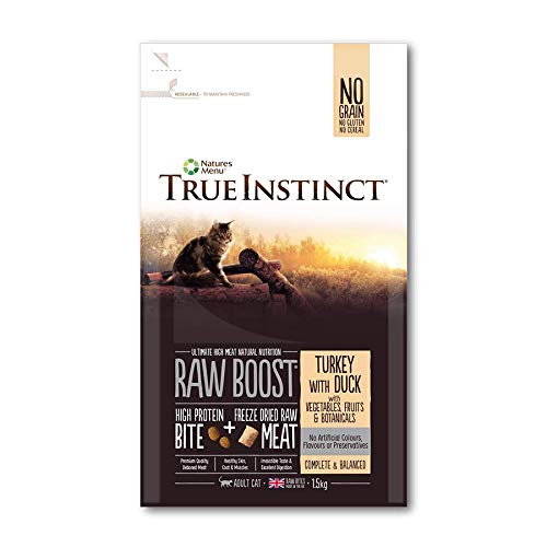 NATURES MENU Cat Adulto True Instinct Raw Boost Turquía con Pato, 1.5 kg