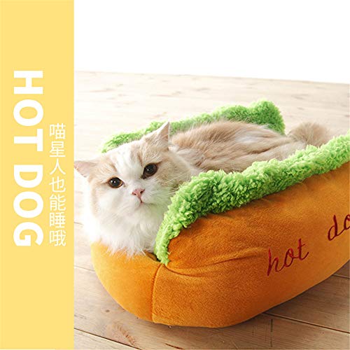 NBLYW Cama para Mascotas Hot Dog, Alivio ortopédico, autocalentamiento y Acogedor para un Mejor sueño, Fibra Suave para Cachorros Pet Soft Warm Bed House Producto para Perros y Gatos