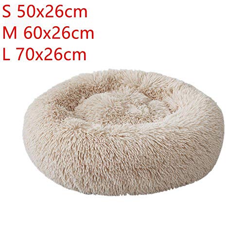 ndmzk Deep Sleep Dog House Kennel Round Nest Colchón para Gatos De Invierno Y Otoño para Perros Pequeños Y Medianos Dog Cat House Pet Mat-Light_Brown_L