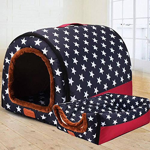 ndmzk Pet Big Dog House Lavable para Mascotas Cilindro De Perrera Caseta De Perro Portátil Golden Retriever Cachorro De Perrera Mascota Gato Cama De Perro Jaula De Perro-como_Está_XL