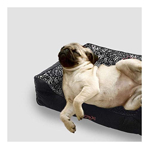 Negro Casa Acolchada Jerarquía Del Animal Doméstico Lavable Cama Del Perro Rectangular Portátil Gato Al Aire Libre Desmontable Antideslizante De Doble Uso Cojín Del Animal Doméstico Cuatro Estaciones