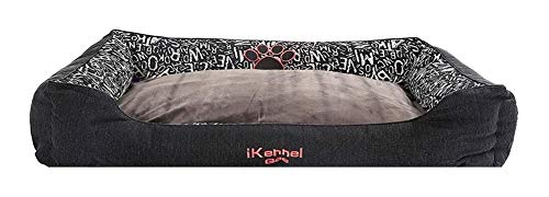 Negro Casa Acolchada Jerarquía Del Animal Doméstico Lavable Cama Del Perro Rectangular Portátil Gato Al Aire Libre Desmontable Antideslizante De Doble Uso Cojín Del Animal Doméstico Cuatro Estaciones