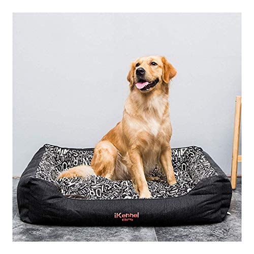 Negro Casa Acolchada Jerarquía Del Animal Doméstico Lavable Cama Del Perro Rectangular Portátil Gato Al Aire Libre Desmontable Antideslizante De Doble Uso Cojín Del Animal Doméstico Cuatro Estaciones