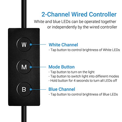 NICREW ClassicLED G2 Luz LED Acuario, Iluminación LED para Acuarios, Pantalla LED Acuario Lámpara de Planta para Pecera 90-125 cm, 32 W, 2500 LM