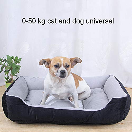 NIEFENG Casa del Animal doméstico y sofá Cama for Perros Lavable, Cama Admite Colchón Cojín Caliente Suave Primer Cama de algodón con la Manta y Antideslizante Inferior Tamaño: S (Color : Grey White)