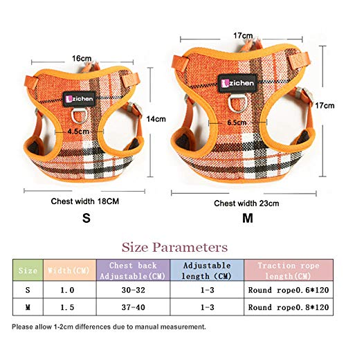 NiQiShangMao Correa para el Arnés del Perro del Animal Doméstico Chaleco del Arnés del Perro de la Lona Ajustable, Arnés del Entrenamiento de la Caminata del Perrito para Yorkie de Chihuahua