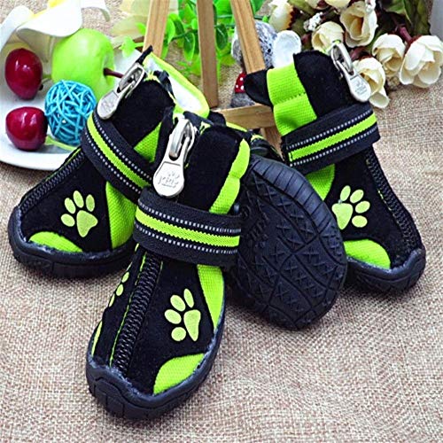 NO LOGO Zapatos del Animal doméstico for los Zapatos Zapatos Big Dog Perros pequeños Resorte y el otoño Botas for Perros Medio Antideslizante Linda Botas de la Pata (Color : Verde, Talla : 6)