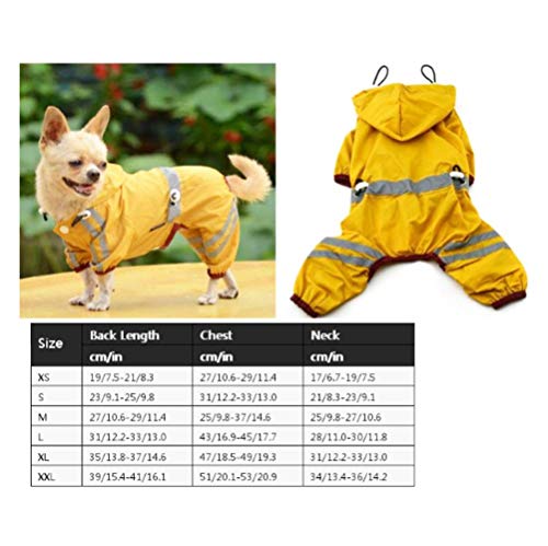 nobrand Ropa de Lluvia Abrigo Perro Cachorro Mascota Perro Impermeable Sudadera con Capucha Impermeable Lluvia Encantadora Chaquetas Abrigo Ropa Ropa