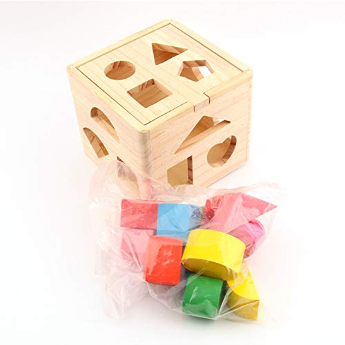 Oce180anYLV Funny Pets Bird Parrot Madera 13 Agujeros Bloques de construcción Caja de Inteligencia Puzzle Toy