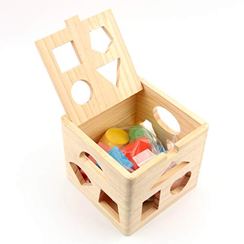 Oce180anYLV Funny Pets Bird Parrot Madera 13 Agujeros Bloques de construcción Caja de Inteligencia Puzzle Toy