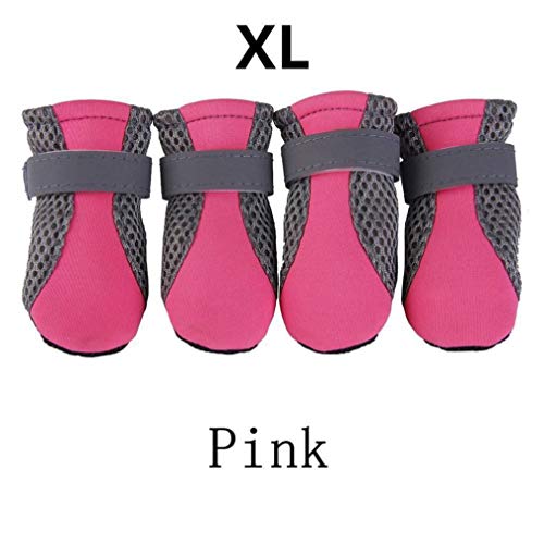 OLADO 4PCS Zapatos Antideslizantes para Perros Botines Impermeables Calcetines para Nieve con Gancho y Lazo Protector de Pata Perro Chihuahua Teddy