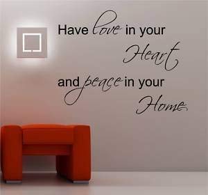 Online Design Love IN Your Heart Etiqueta de Pared Arte Etiqueta Engomada del Vinilo Frase - Bosque Verde