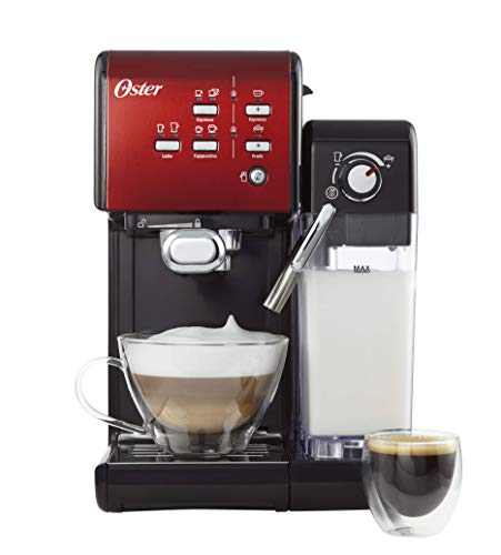 Oster Cafetera espresso Prima Latte II, con tratamiento de leche, rojo, 0