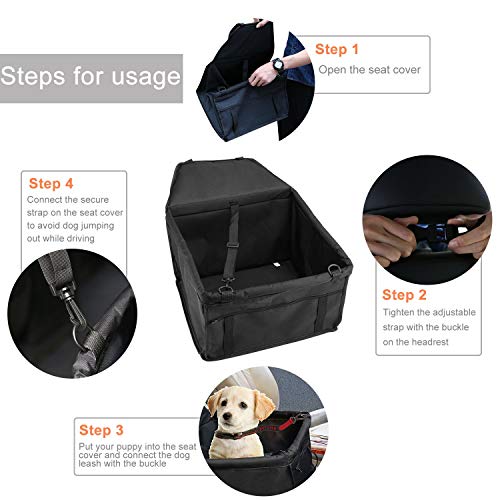 OUTLETISSIMO® - Transportín Negro para Perros y Gatos, Coche Box y Funda para Asiento de Mascotas, 40 x 320 x 25 cm