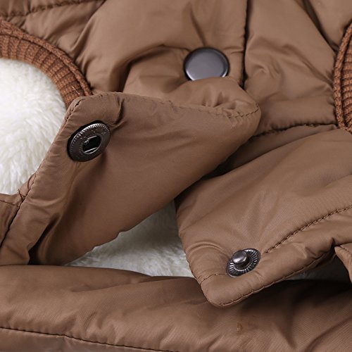 Pangding Ropa de algodón Acolchado para Mascotas, Ropa de Abrigo de Abrigo de Invierno para el Gato Cachorro de Perro(XL-marrón)