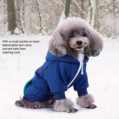 Pangding Sudadera con Capucha con Cremallera para Mascotas, Ropa de Abrigo con Capucha Traje Abrigos Ocasionales Ropa Trajes Traje para Gato Cachorro de Perro(XL-Azul)