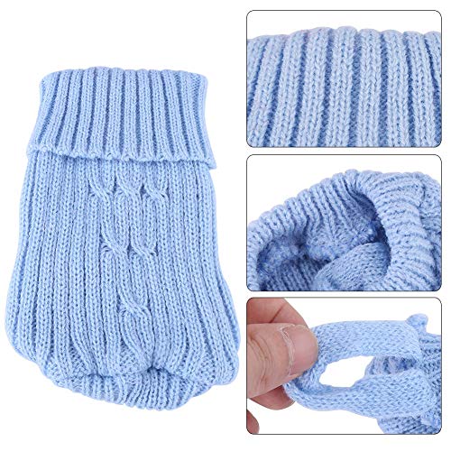 Pangding Suéter para Mascotas, Ropa de Abrigo Abrigada de Invierno, Ropa, Trajes, Ropa para el pequeño Cachorro de Perro, Gato(L-Cielo Azul)