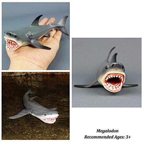 Paquete de 3 Adornos para acuarios de tiburones Megalodon, decoraciones de acuarios, seguros para todos los peces y mascotas acuáticas Juguetes Meg para decoraciones infantiles y para el hogar