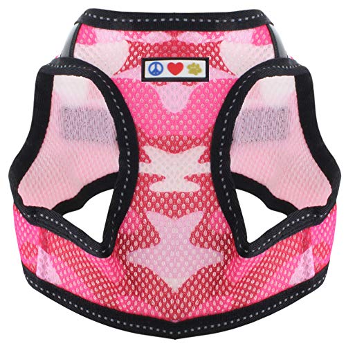 Pawtitas Arnes de Tela Antitirones Perro y Cachorros, Chaleco Acolchado para Mayor Comodidad, diseño Resistente, Ajustable y Transpirable Extra Extra Pequeño Camuflaje Rosa