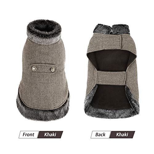 PAWZ Road Cuello de Piel sintética de Ropa para Perro pequeños, Mascota Abrigo de Invierno Super cálido y cómodo S