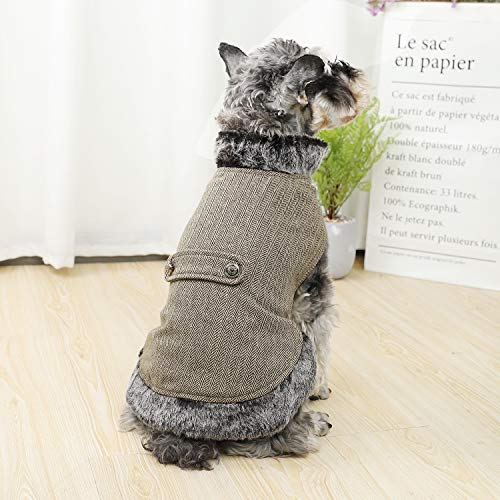 PAWZ Road Cuello de Piel sintética de Ropa para Perro pequeños, Mascota Abrigo de Invierno Super cálido y cómodo S